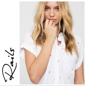 RAILS WHITNEY HAPPY HOUR BUTTON DOWN SHIRT TOP WOMENS SIZE SMALL